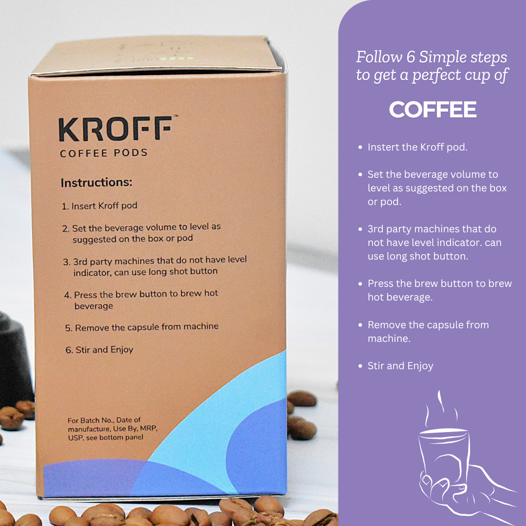 KROFF Hazelnut Cappuccino Coffee Pods | Rich Hazelnut Coffee with Creamy milk | 10 Pods Per Box | Dolce Gusto Compatible