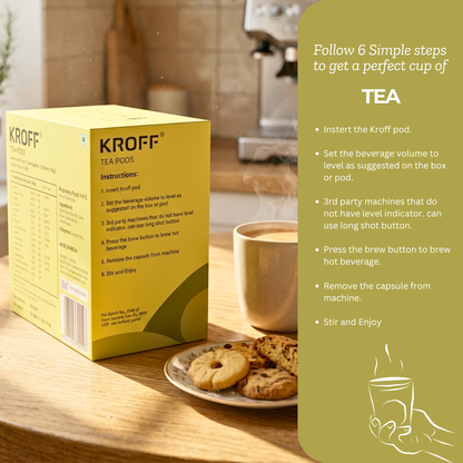 KROFF Masala Chai Latte Tea Pods | Dolce Gusto Compatible | Spiced Masala Tea Blend with Creamy Milk | 10 Pods Per Box