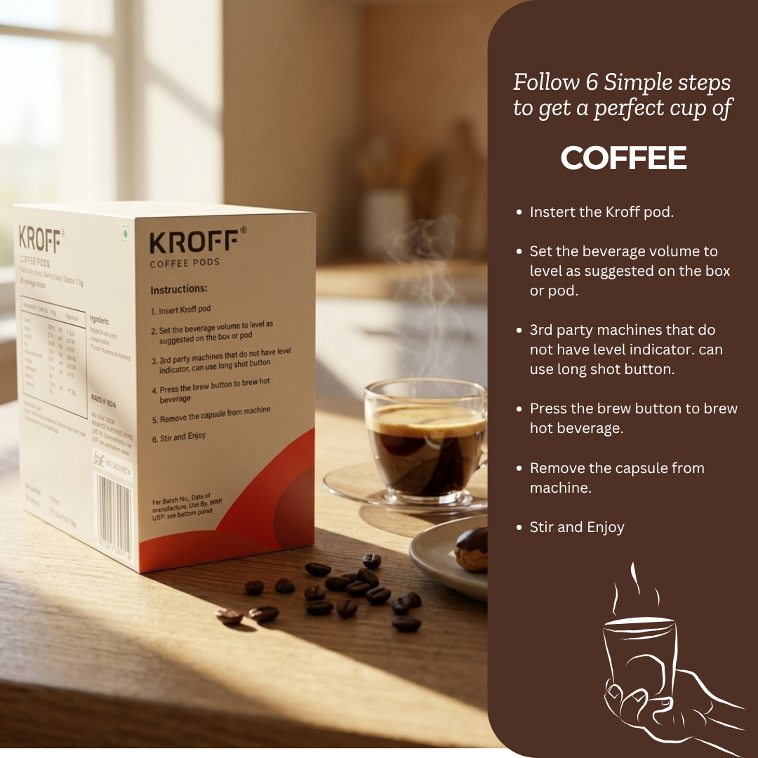 KROFF Espresso Coffee Pods | Dolce Gusto Compatible | Smooth Espresso - Pure Arabica Ground Coffee | 10 Pods Per Box
