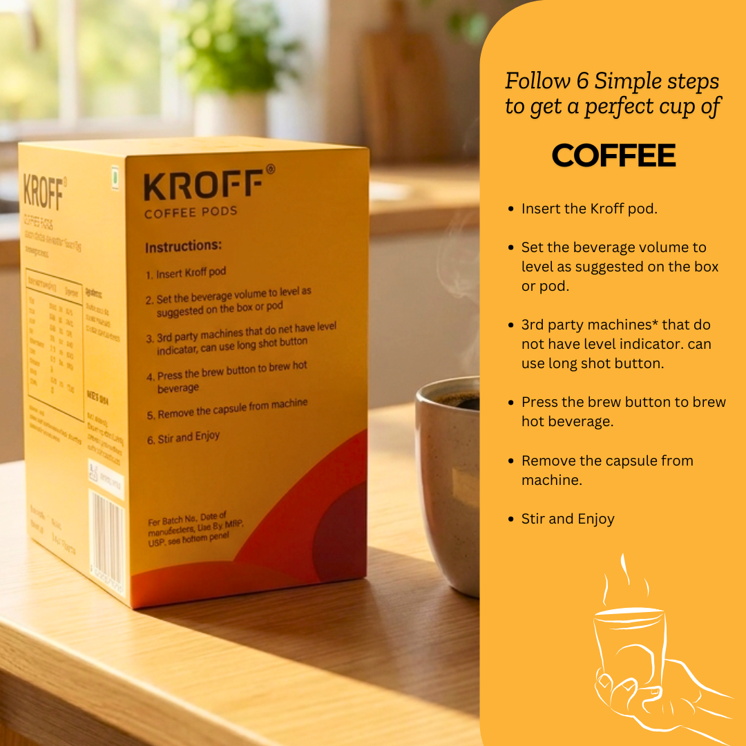 KROFF Vietnamese Black Coffee Pods | Dolce Gusto Compatible | Espresso - Medium Dark Arabica Robusta Blend Roast | 10 Pods Per Box