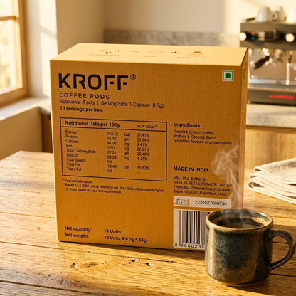 KROFF Vietnamese Black Coffee Pods | Dolce Gusto Compatible | Espresso - Medium Dark Arabica Robusta Blend Roast | 10 Pods Per Box